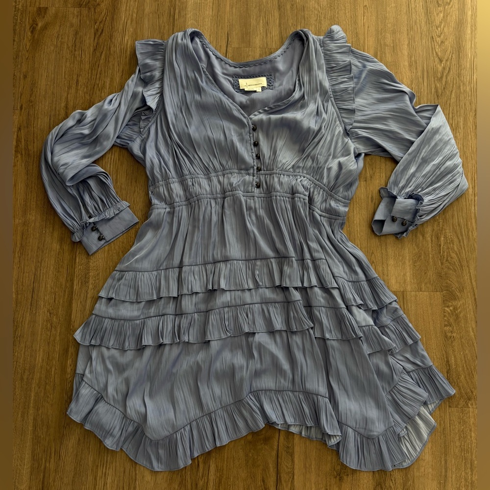 Anthropologie Blue Long Sleeve Dress
